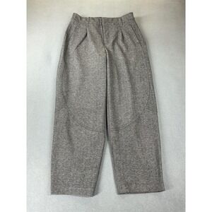 Democracy Pants Womens 6 Gray Herringbone Pleated Tapered Pull On Twill